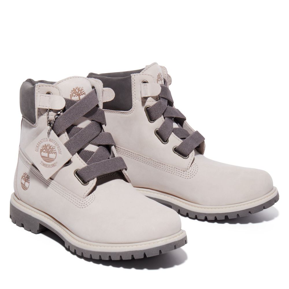 Timberland Womens 6-Inch Boots Premium Pull-On - White - India RM3802496